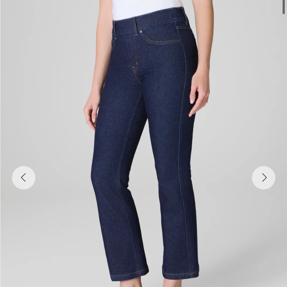 SPANX Indigo Kick Flare Leg raw indigo Women's Jeans NWT smoke free home